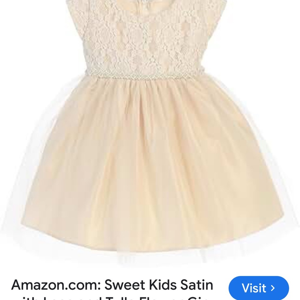 Elegant Cream Lace Kids Formal Dress